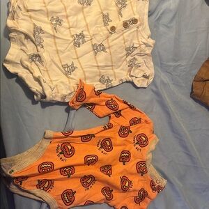 Orange and Cream Baby Onesies Set